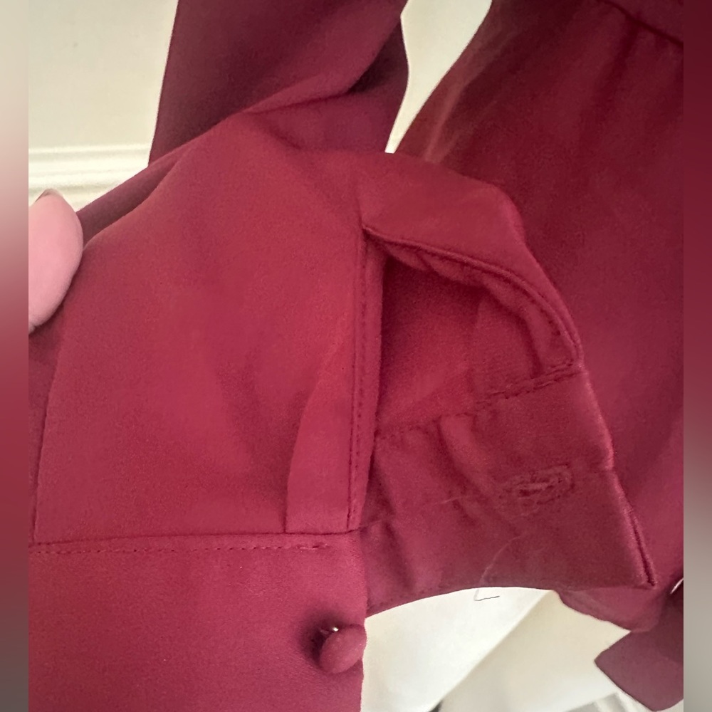 L’ academie Deep burgundy Wrap Blouse - Picture 4 of 9